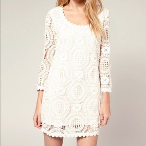 French Connection UK white crochet lace dress